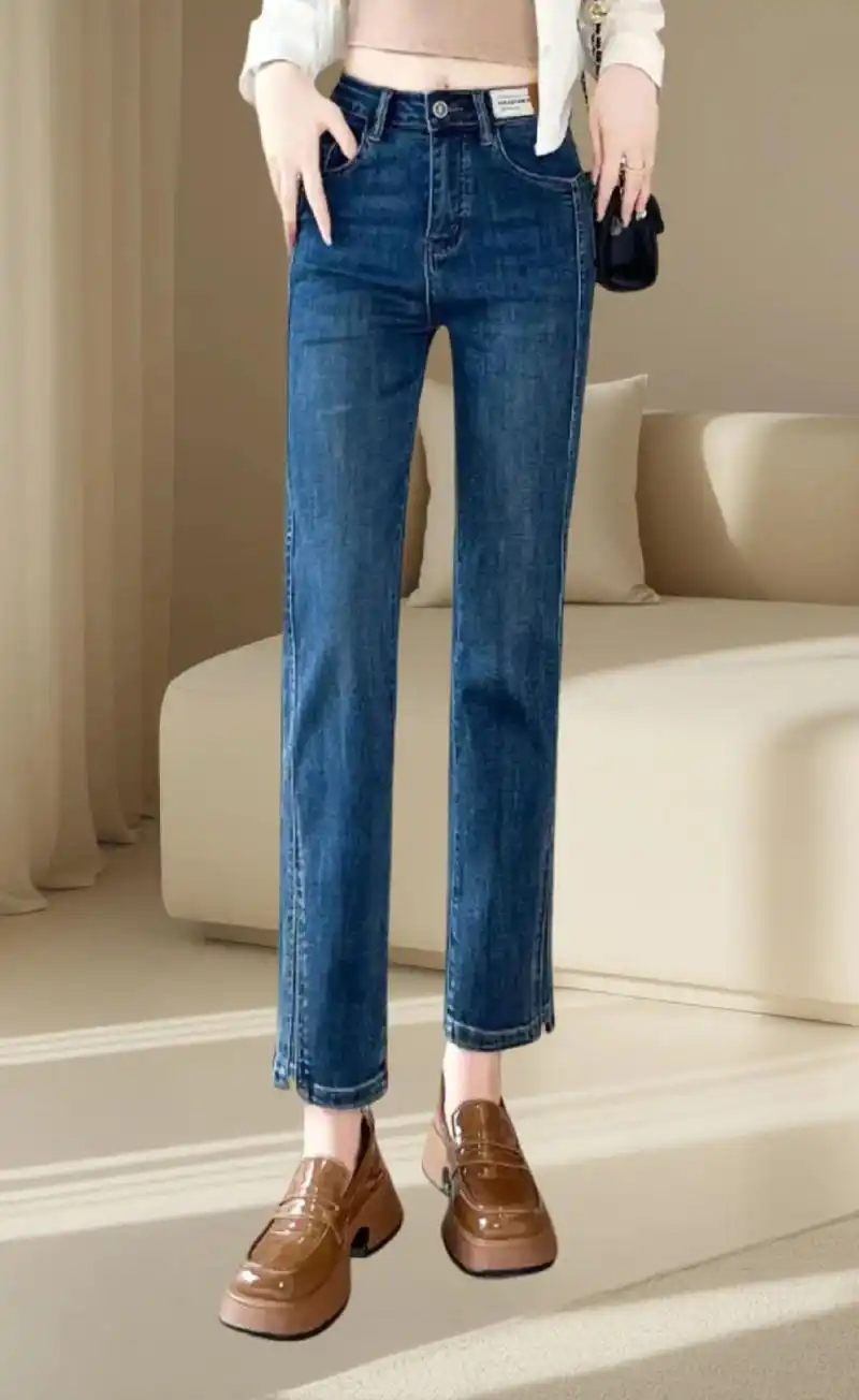 我的牛仔裤真的太好看啦!2024年新款显瘦九分直筒牛仔