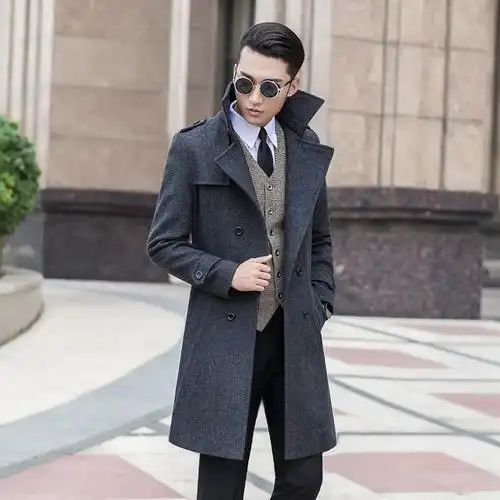 共226 件大码修身双排扣翻领中长款风衣相关商品