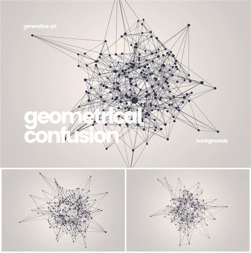 p0466高清ps设计素材 抽象几何线条点状复杂图形背景psd png