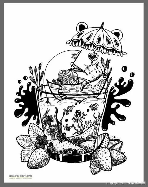 儿童画素材|20张超有创意的线描画,激发孩子的无限创作潜能!