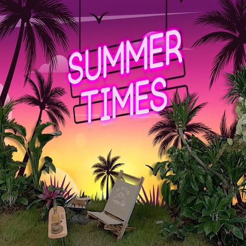 夏威夷海滩落日风景壁纸泰国餐厅棕榈树背景布海岛露营风酒吧壁纸