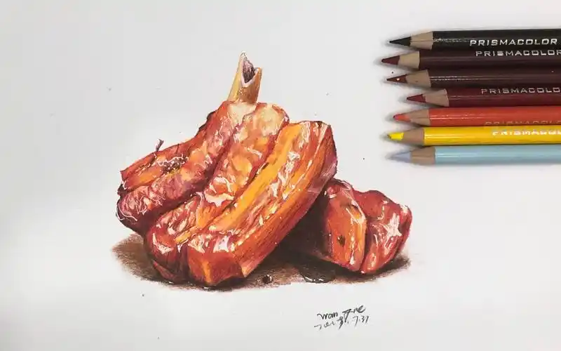 彩铅教程红烧肉教程