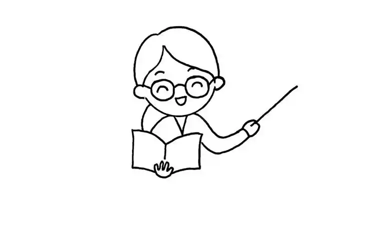 可爱的老师简笔画画法步骤