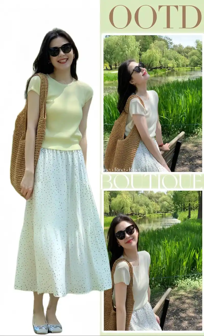 今日新款推荐!温柔百搭白色波点半身裙,高腰气质松紧蛋糕裙 - 抖音