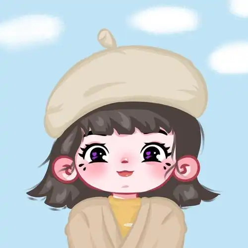 q版头像戴画家帽的小可爱