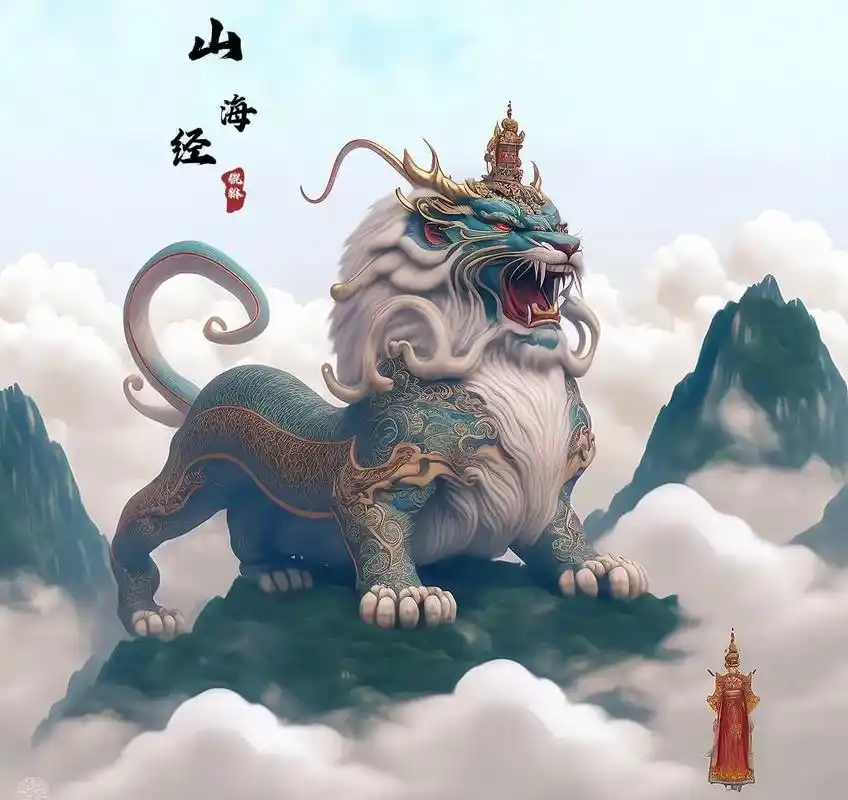 《山海经》神兽之一貔貅,寓意招财聚宝.