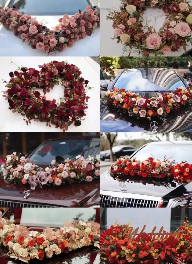 鲜花实体店十月婚礼季婚礼花车图片