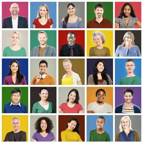 肖像拼图图片-25张不同国家的人民肖像拼图素材-高清图片-摄影照片-寻