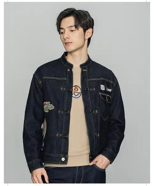 lee宫廷文化一品云鹤潮服彭于晏同款22春夏新品男牛仔外套清水洗xl