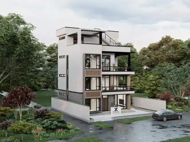 今天分享这套现代风格的三层半别墅位于广东茂名,外观设计要求简单