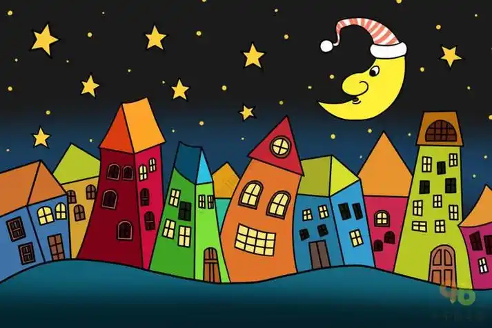 夜晚看星星简笔画森林的夜晚简笔画星空简笔画彩色简单夜景怎么画