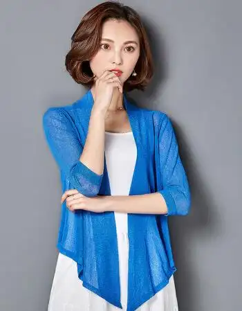 夏天穿的薄款纱衣女外套沙衣披风披肩防晒衣雪纺纱网外搭短款外穿开衫