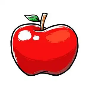 苹果水果矢量插画挥舞玫瑰苹果字符卡通矢量插画苹果矢量插画设计可爱