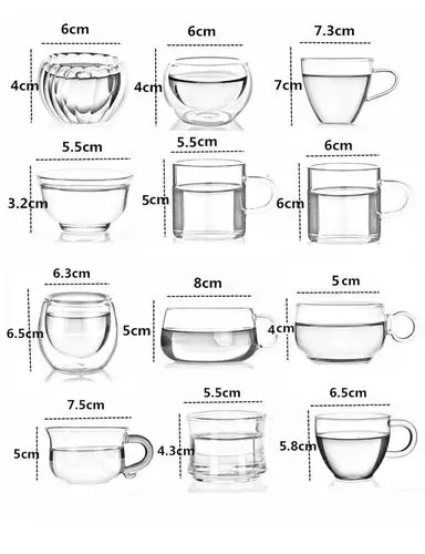 耐热玻璃品茗杯小茶杯功夫茶具杯子双层杯带把花茶杯加厚10个包邮_7折