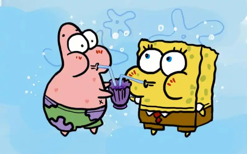 海绵宝宝和派大星手绘头像