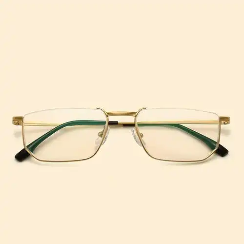 金色纯钛眼镜框男女半框不规则个性近视钛架男潮复古下l半框眼镜