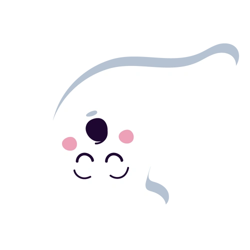 可爱夜晚动感白色幽灵