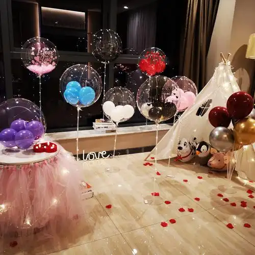 发光波波球气球装饰结婚房生日礼物派对场景布置求婚520惊喜告白