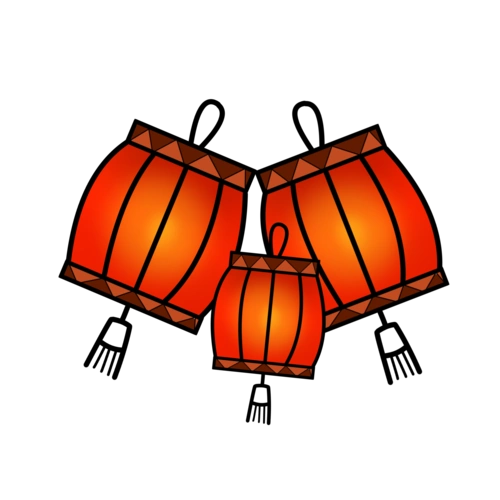 红灯笼卡通手绘插画