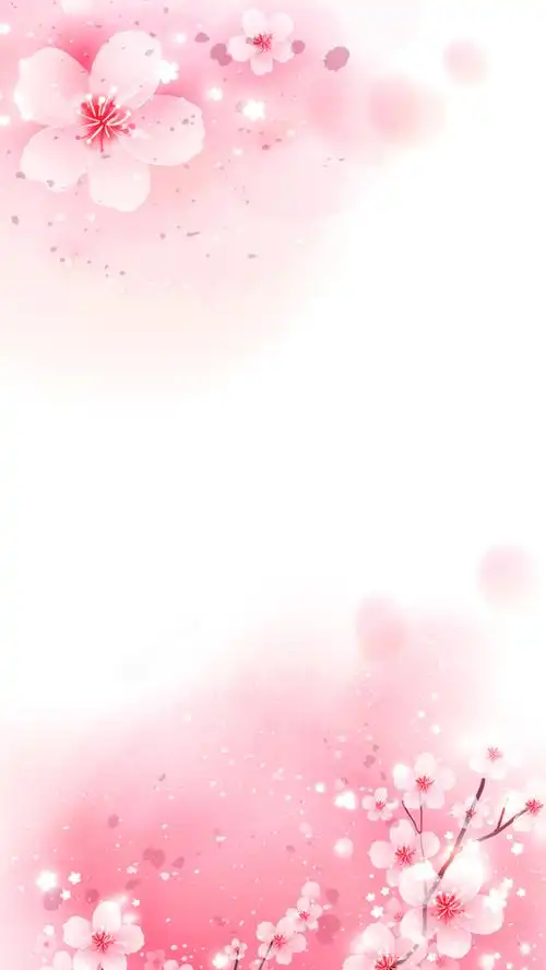 浪漫粉色桃花分层h5背景