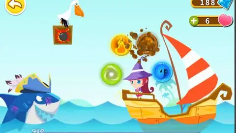 小女巫打败了大鲨鱼救出了奇奇