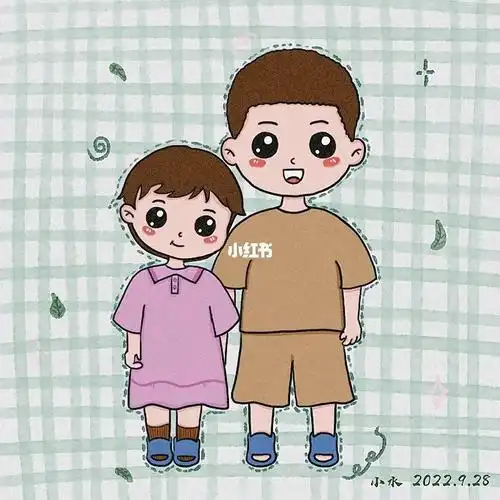 免费约稿可爱的兄妹