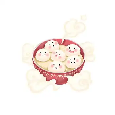 扁平化放烟花原创卡通人物素材2024龙年可爱卡通龙元宵节逛灯会灯笼孔