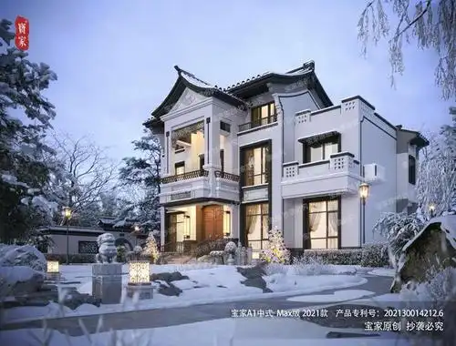 120平新中式别墅这么建,中国风外观,现代化户型,才叫真的实用