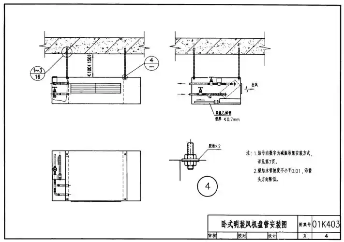 风机盘管安装示意图