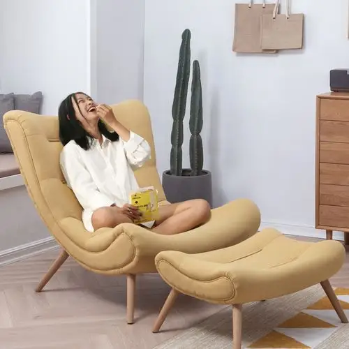 北欧实木摇椅沙发大人午睡椅子家用阳台懒人躺椅逍遥椅休闲摇摇椅