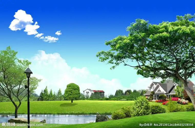 别墅风景设计图__风景_psd分层素材_设计图库_昵图网nipic.com