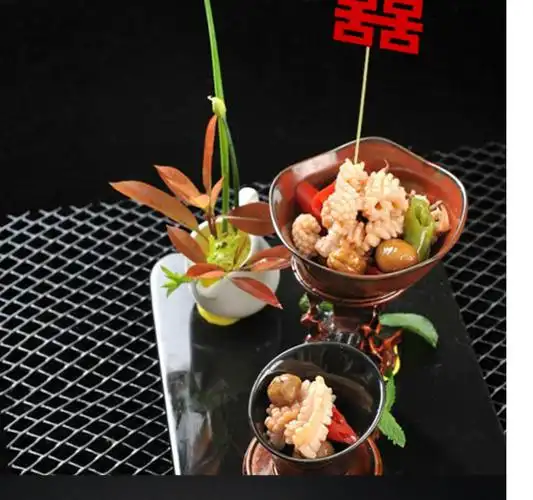 盘饰婚宴签创意水果签意境菜装饰竹签酒店摆盘喜宴艺术冷盘点缀厨