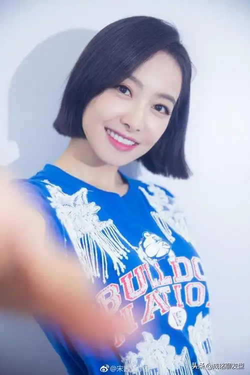 宋茜剪短发宋茜剪了这款简约精致的齐尾直短发