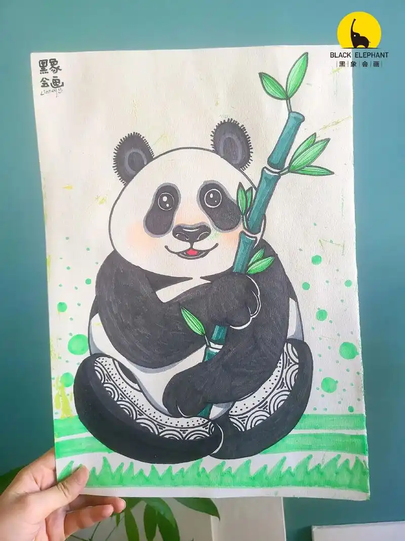 儿童美术|熊猫 绘画步骤