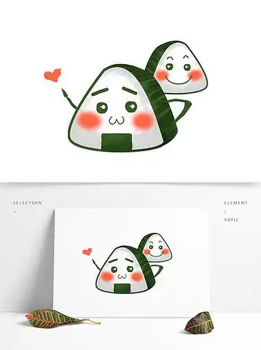 手绘卡通饭团三角饭团