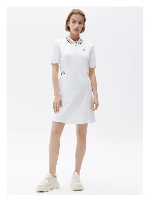 fila斐乐连衣裙女装官方女子夏季新款翻领长款休闲时尚运动裙子商场