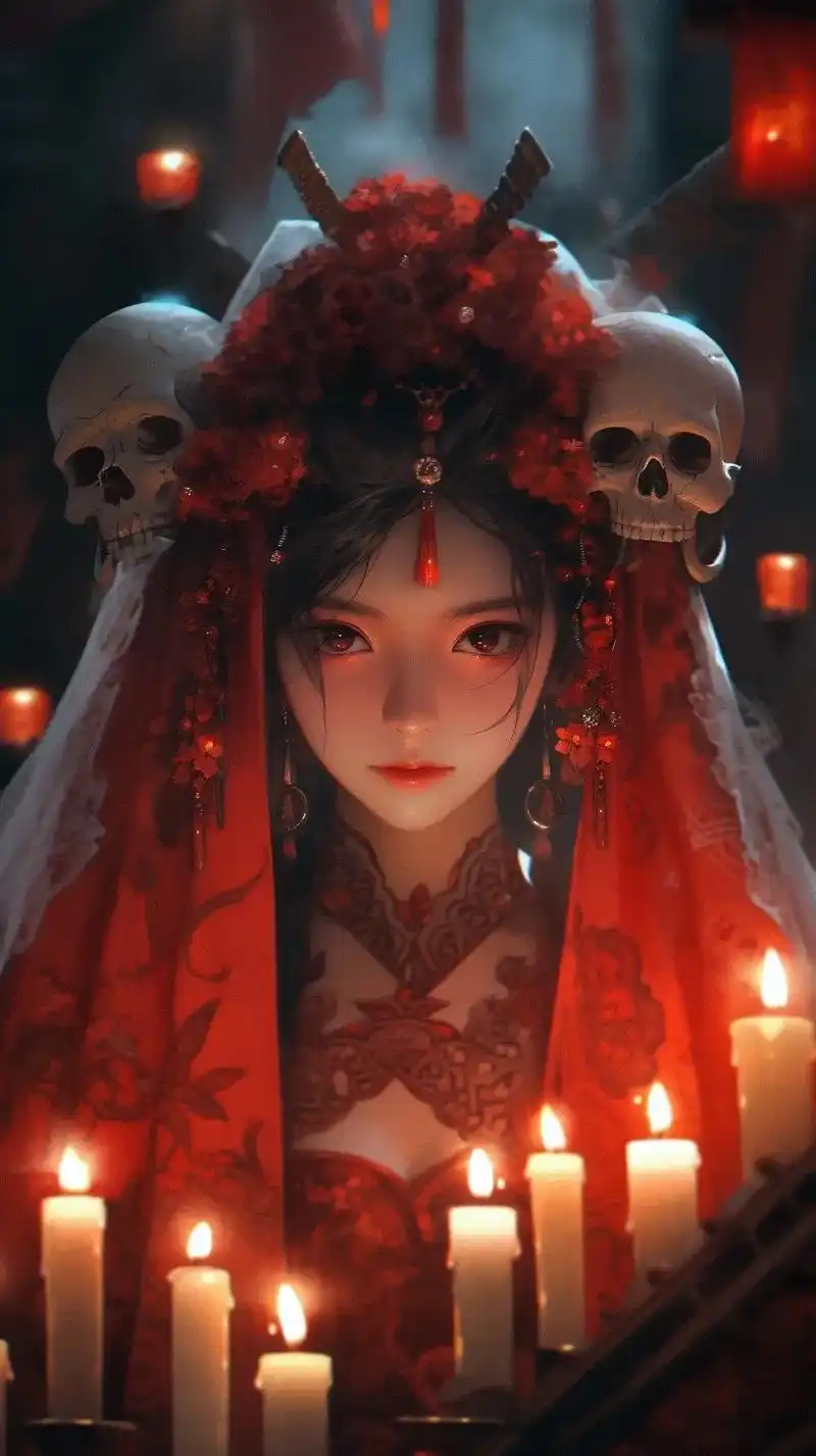 吉时已到.#二次元 #鬼新娘#插画 - 抖音