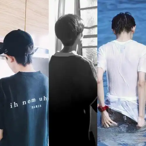 王源伯克利课堂背影照#来感受一波王源背影系列充满安全感的宽肩后背