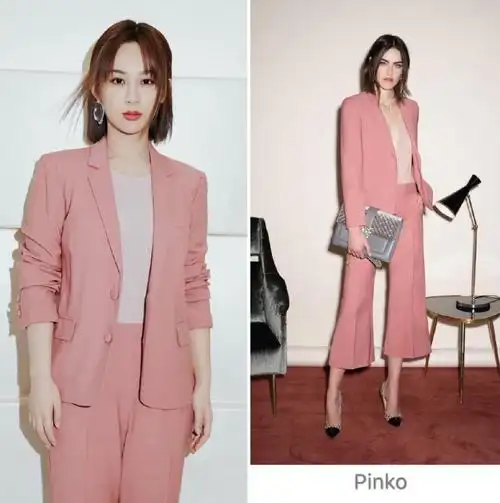 杨紫一身粉色西装配短发又瘦了,小个子和微胖学她这一点就够了!