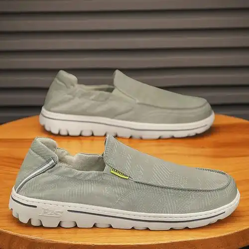 坚马冰丝帆布鞋男2023新款夏季透气老北京布鞋休闲开车懒人一脚蹬布鞋