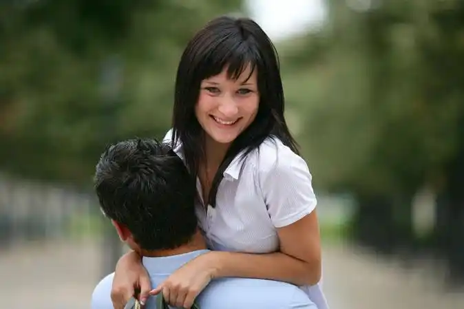 男朋友,举起,向上,女朋友