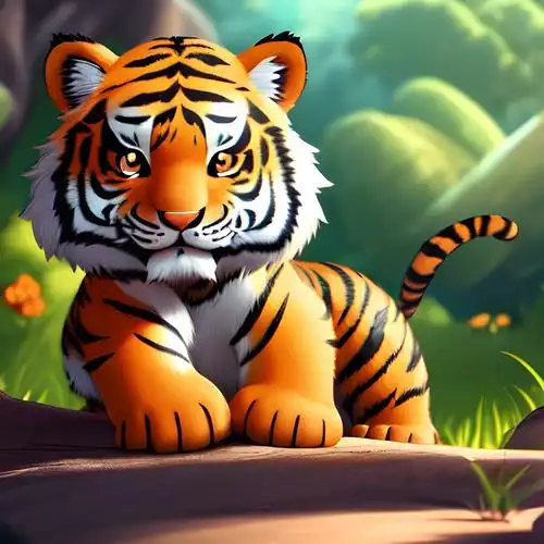 头像可爱萌卡通小老虎图片