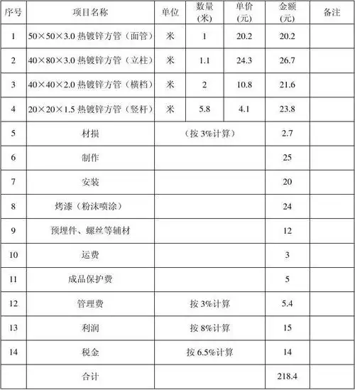 文档下载 所有分类 工程科技 机械/仪表 > 栏杆报价表