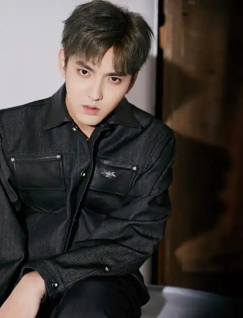 吴亦凡牛仔外套帅气少女感写真图片