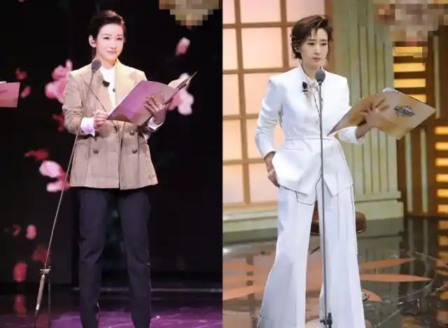 当秦海璐撞上刘敏涛,真正的实力女神较量!西装配长裤都是霸气范