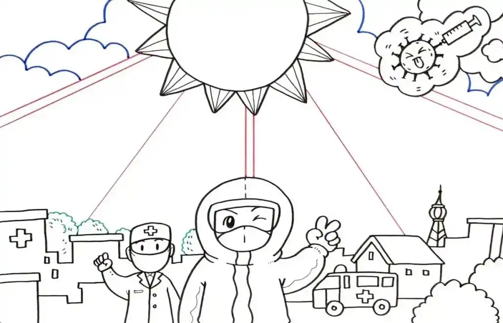 抗疫简笔画打印素材 #幼儿园打印素材 #幼儿园 #幼儿园的 - 抖音