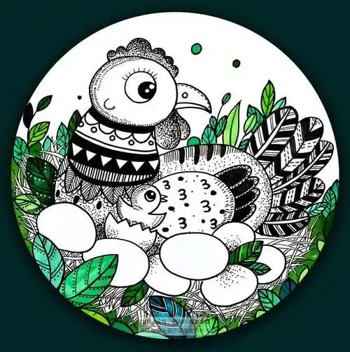 小鸡怎么画简单又有特点(儿童线描绘画小鸡教程)