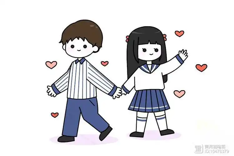 兄妹彩色简笔画