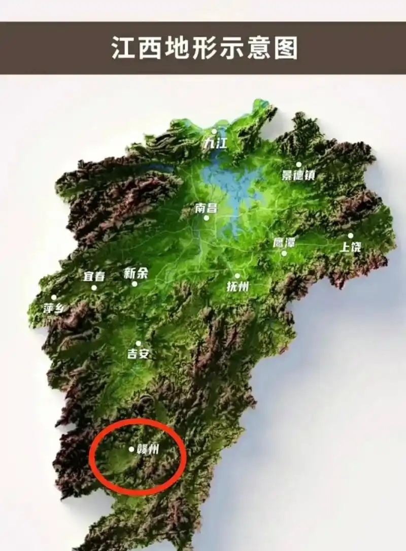 赣州应该是江西地形最差的城市了,全市除了赣康盆地外基本上都是山区