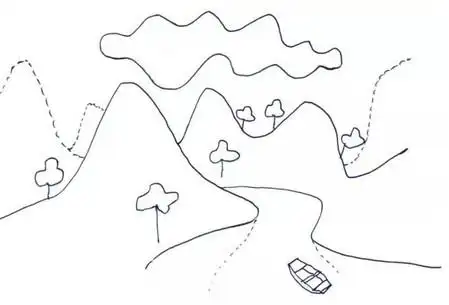 绿水青山简笔画图片大全 中级简笔画教程-第5张